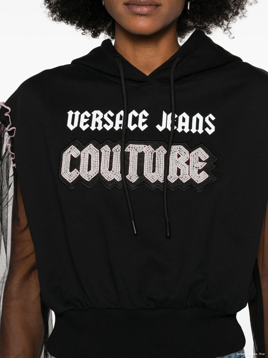Cheap Embellished Logo Women Gothic Jeans hoodie Versace Couture 0808
